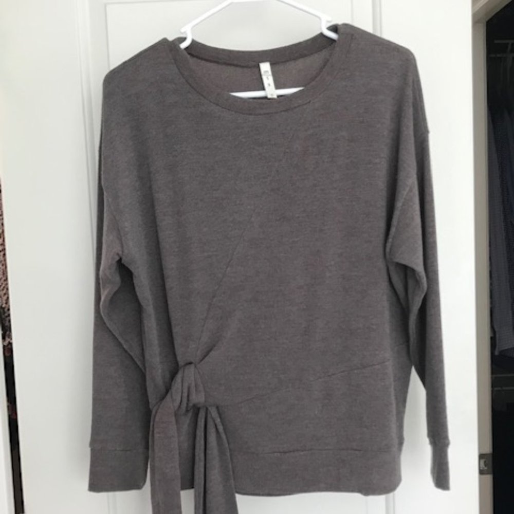 Olive Green Tie-Waist Sweater